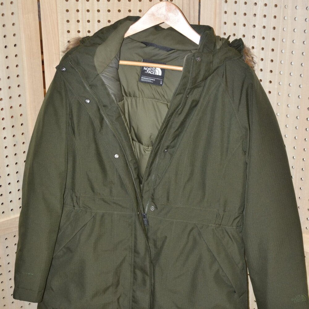 THE NORTH FACE Women Green Zip Front with Detachable Hood Size L